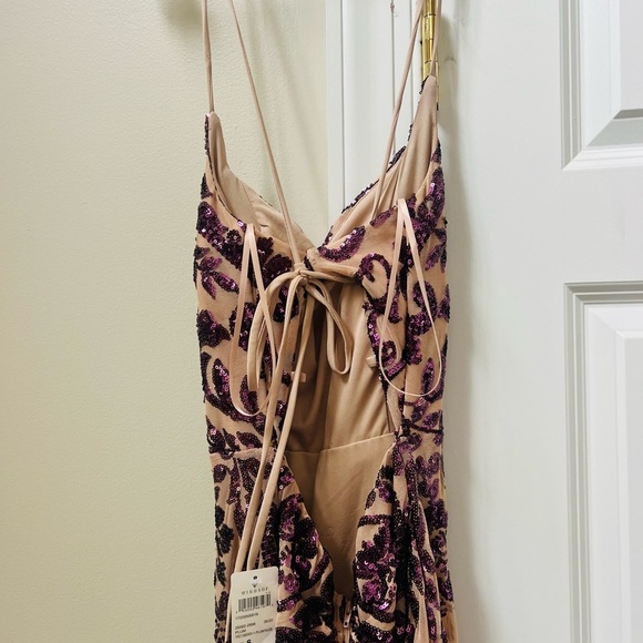 NWT Windsor purple and nude Slit Maxi Gown size small - Picture 9 of 12